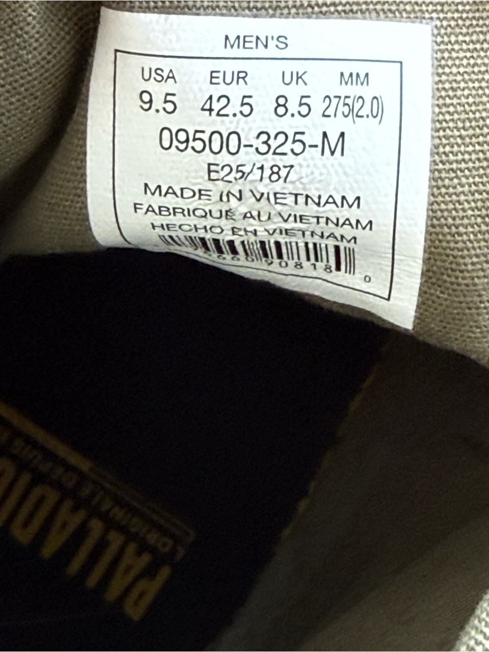 Palladium Men's Olive Green Canvas Combat Boot Size  9.5 - Picture 5 of 7
